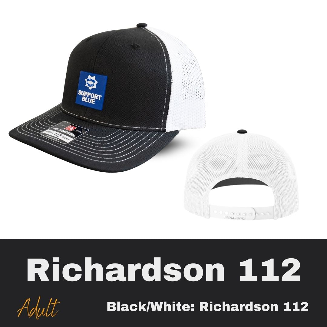 FPD Support Blue Tag Black/White Richardson 112 Snapback Hat