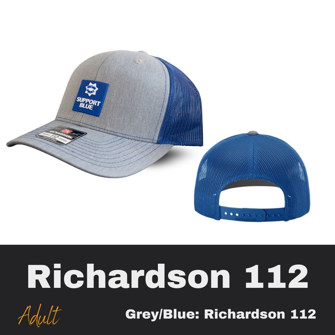 FPD Support Blue Tag Grey/Blue Richardson 112 Snapback Hat
