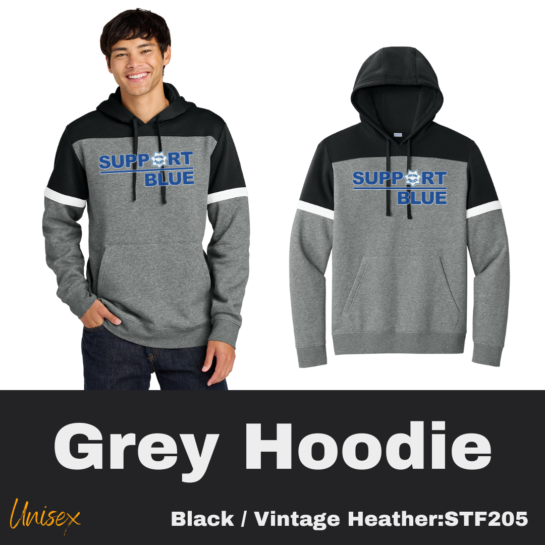 27 Support Blue Black/Heather Grey Hoodie Unisex