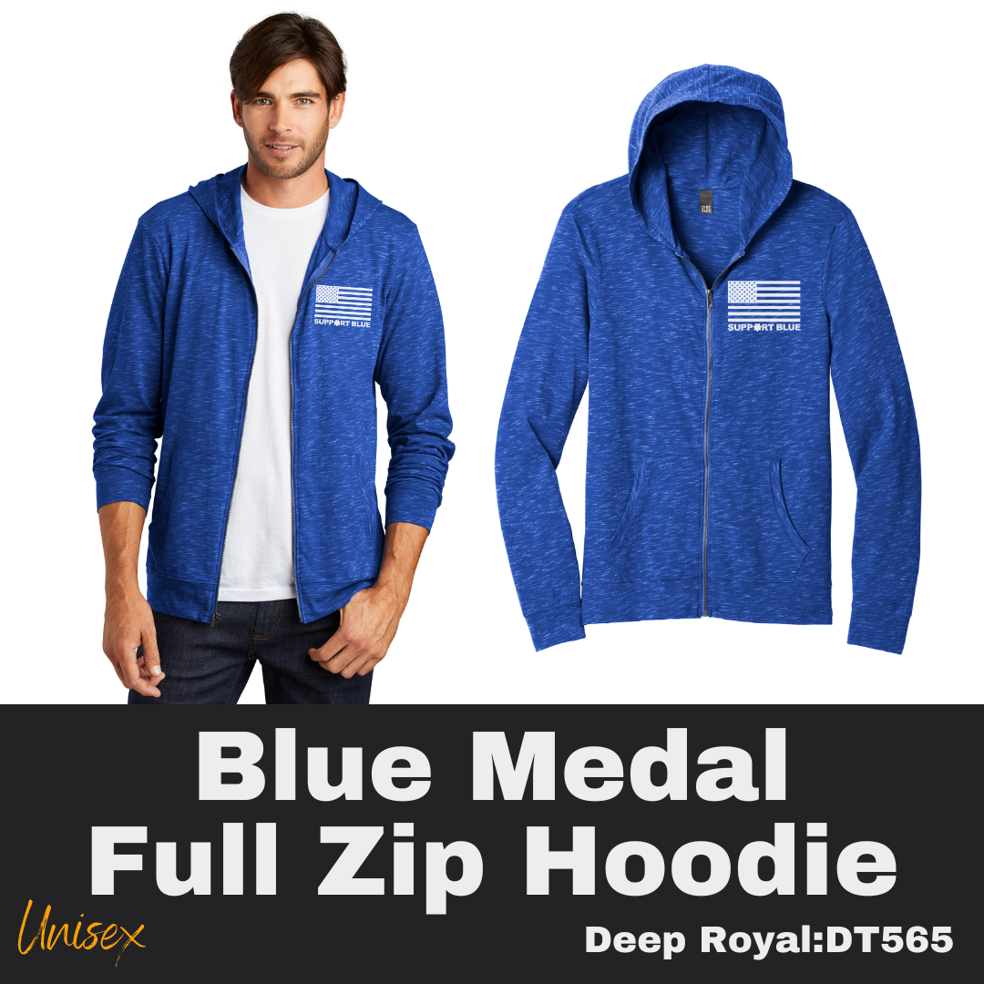 35 Support Blue Flag Deep Royal Zip Hoodie Unisex