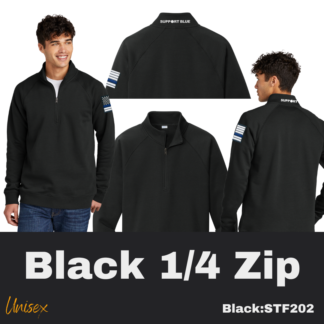 39 Support Blue/Flag Black 1/4 Zip Unisex