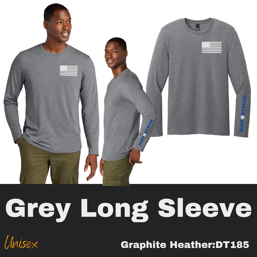 40 Flag/Support Blue Grey Long Sleeve Unisex