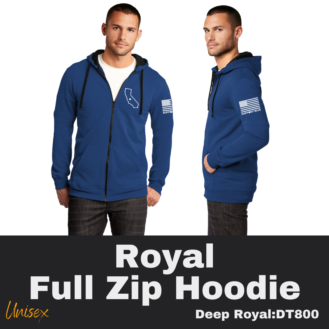 44 CA SB Flag Royal Zip Hoodie Unisex