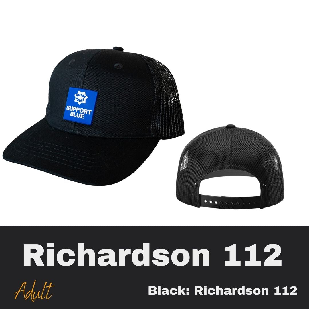 FPD Support Blue Tag Black Richardson 112 Snapback Hat