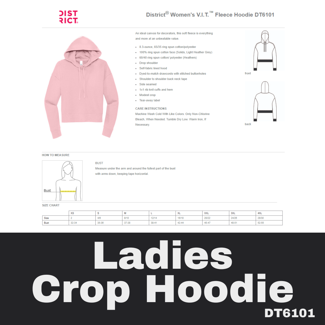 14 Back The Blue Ladies Black Crop Hoodie