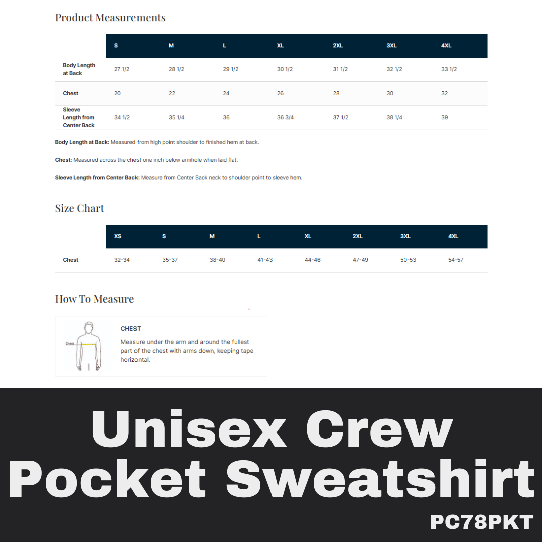 110 Support BLUE Unisex Grey Crew Pocket Sweatshirt