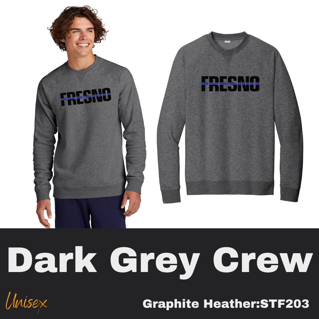 51 Fresno Blue Line Block Unisex Dark Grey Sweatshirt