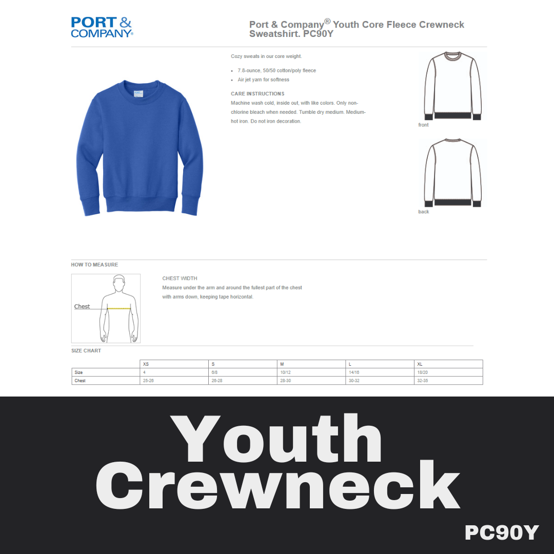 11 Back the Blue Royal Youth Sweatshirt