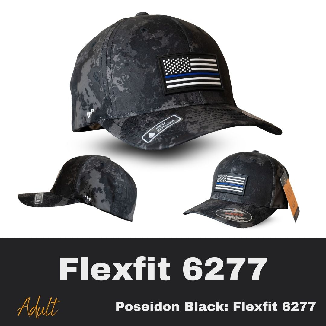Support Blue Flag Poseidon Black Flexfit 6277 Hat