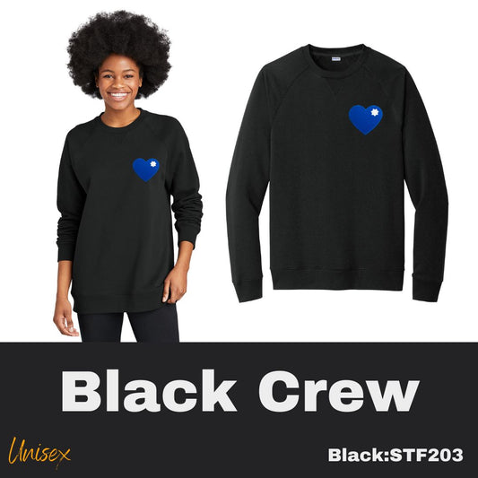 101 FPD Blue Heart Unisex Black Sweatshirt