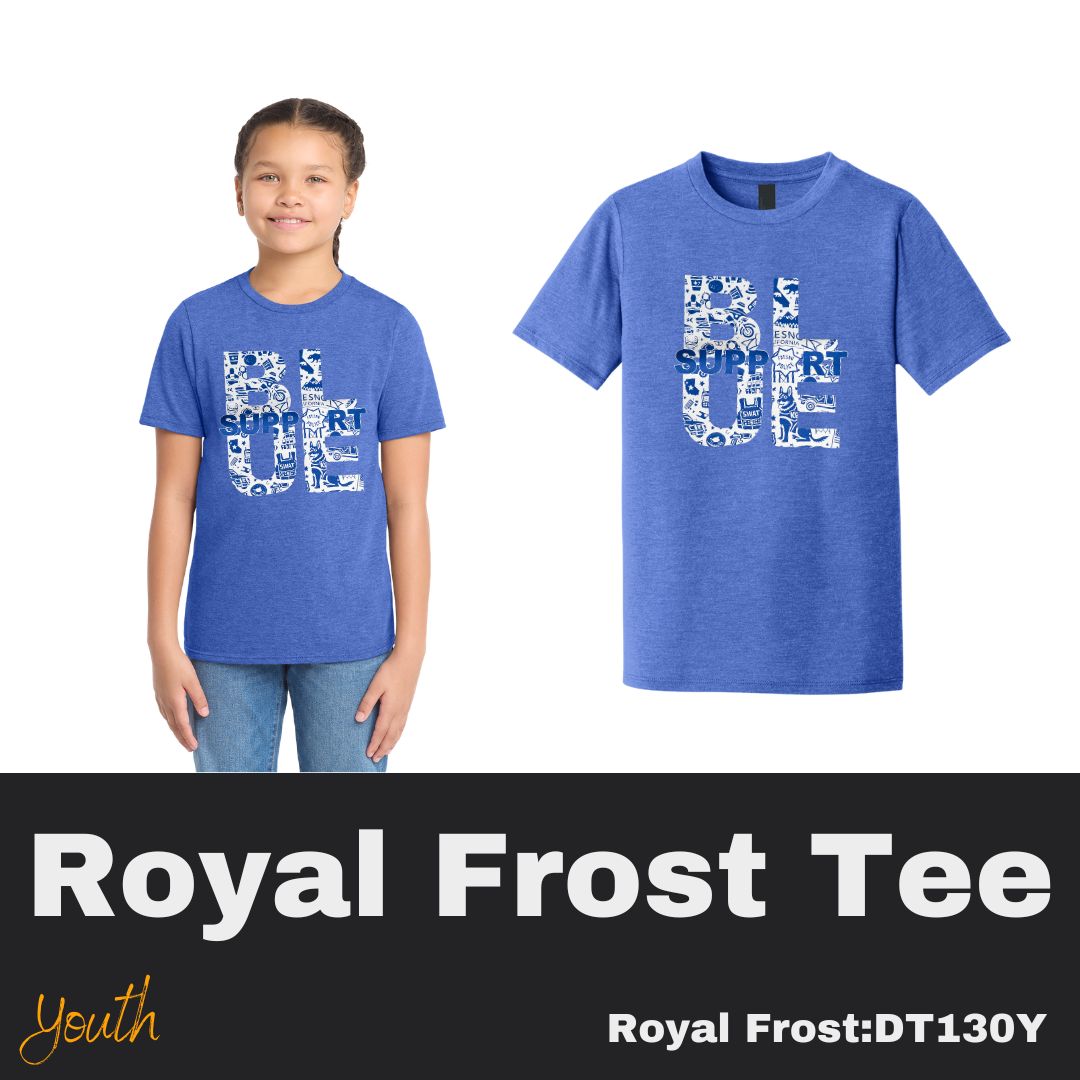 103 Support BLUE Youth Royal Tee