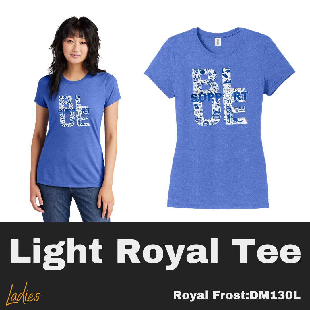 106 Support BLUE Ladies Royal Frost Tee