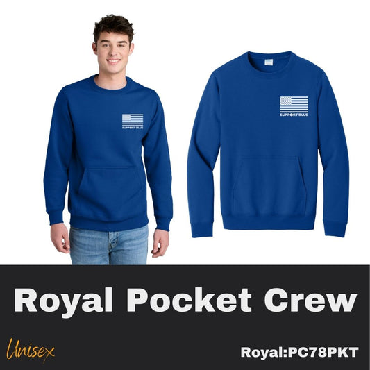 108 SB White Flag Black Unisex Crew Pocket Sweatshirt
