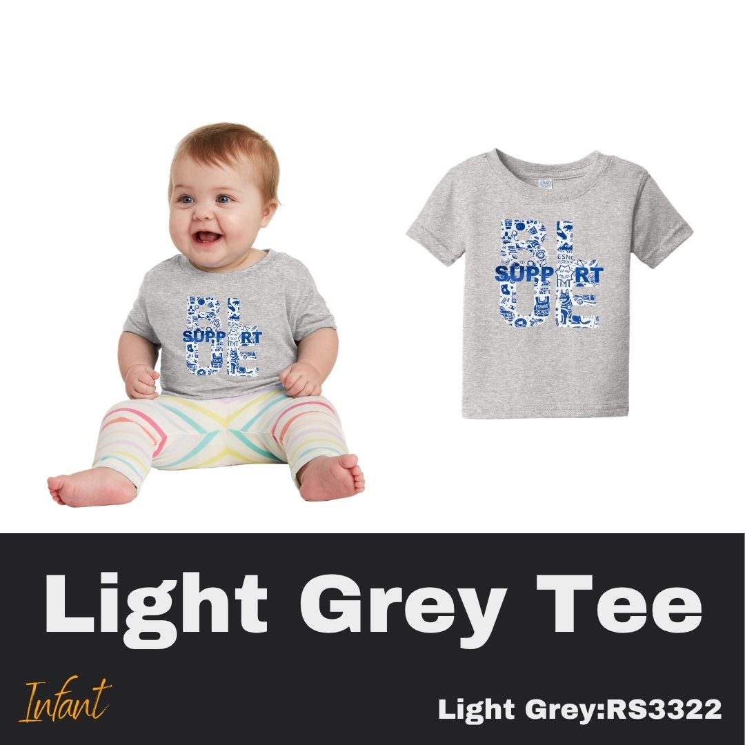 114 Support BLUE Black Tee Infant