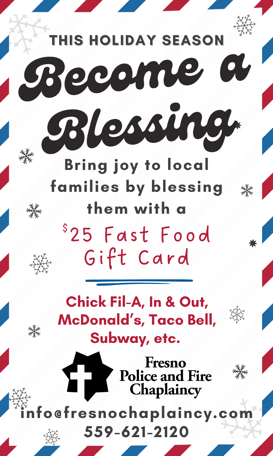 2025 Blessings - $25 Fast Food Gift Card