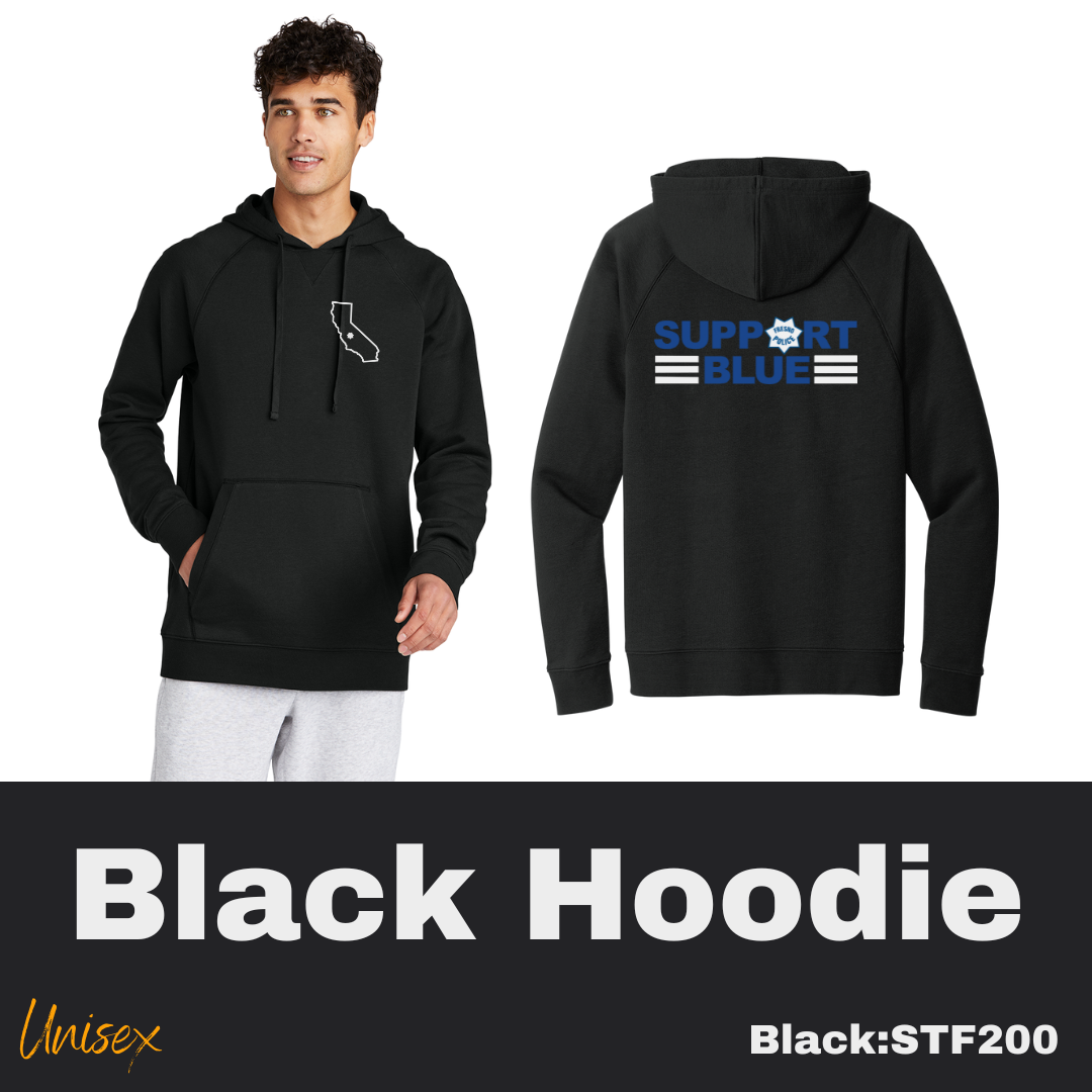 50 CA SB Triple Line White Unisex Black Hoodie