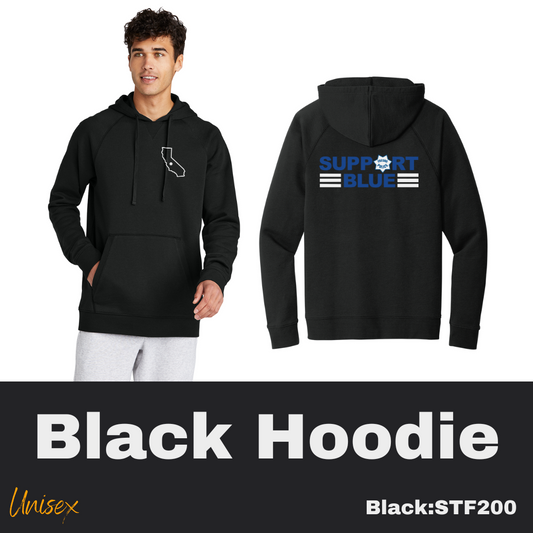 50 CA SB Triple Line White Unisex Black Hoodie
