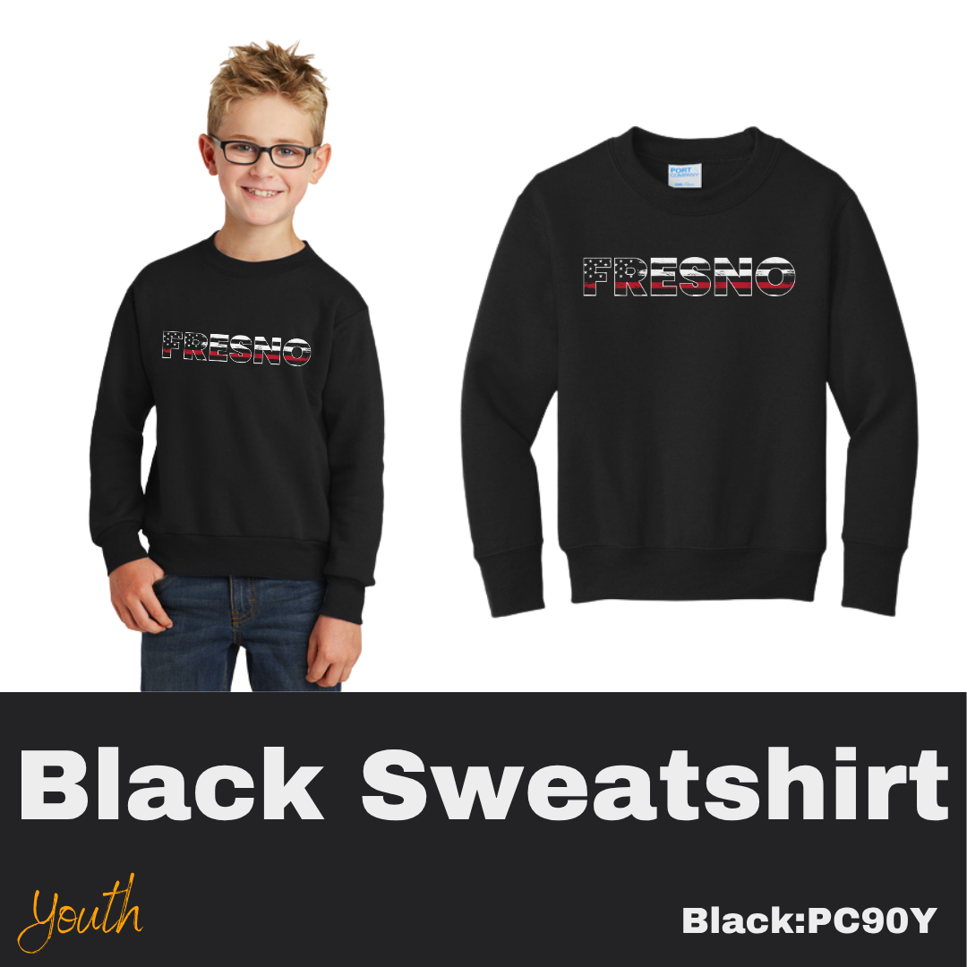 82 Support Fire Youth Black Sweatshirt