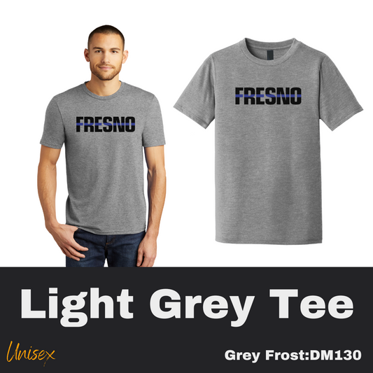 55 Fresno Blue Line Block Unisex Grey Frost Tee