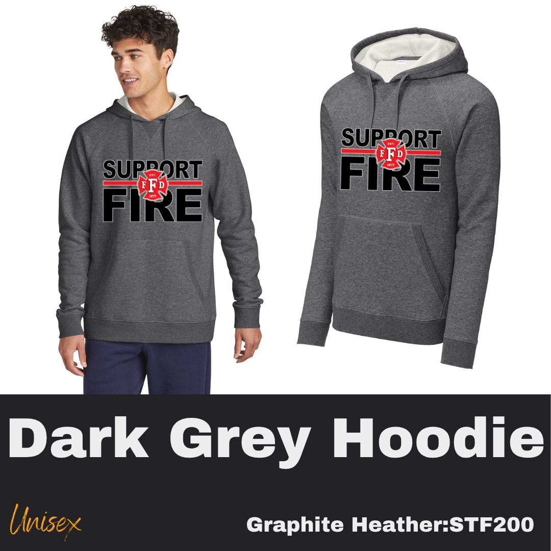 92 Support Fire Unisex Dark Grey Hoodie