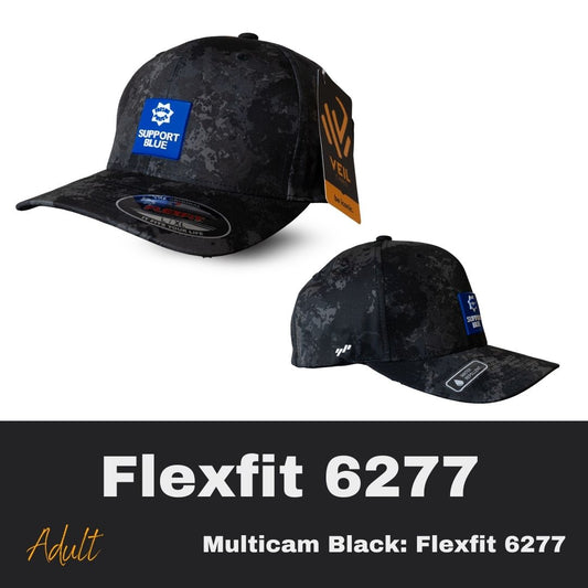 FPD Support Blue Tag Poseidon Black Flexfit 6277 Hat