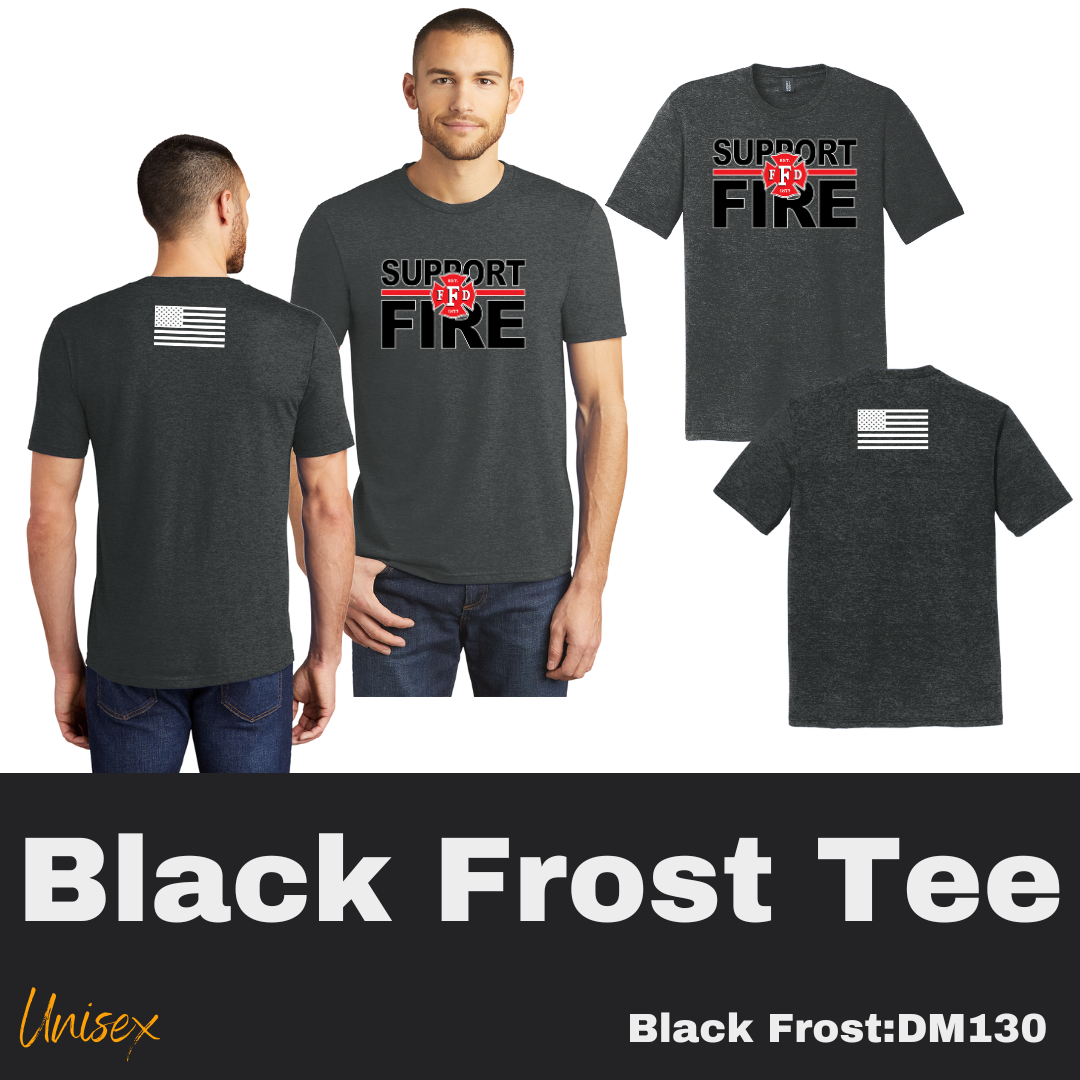 69 Support Fire Unisex Black Frost Tee
