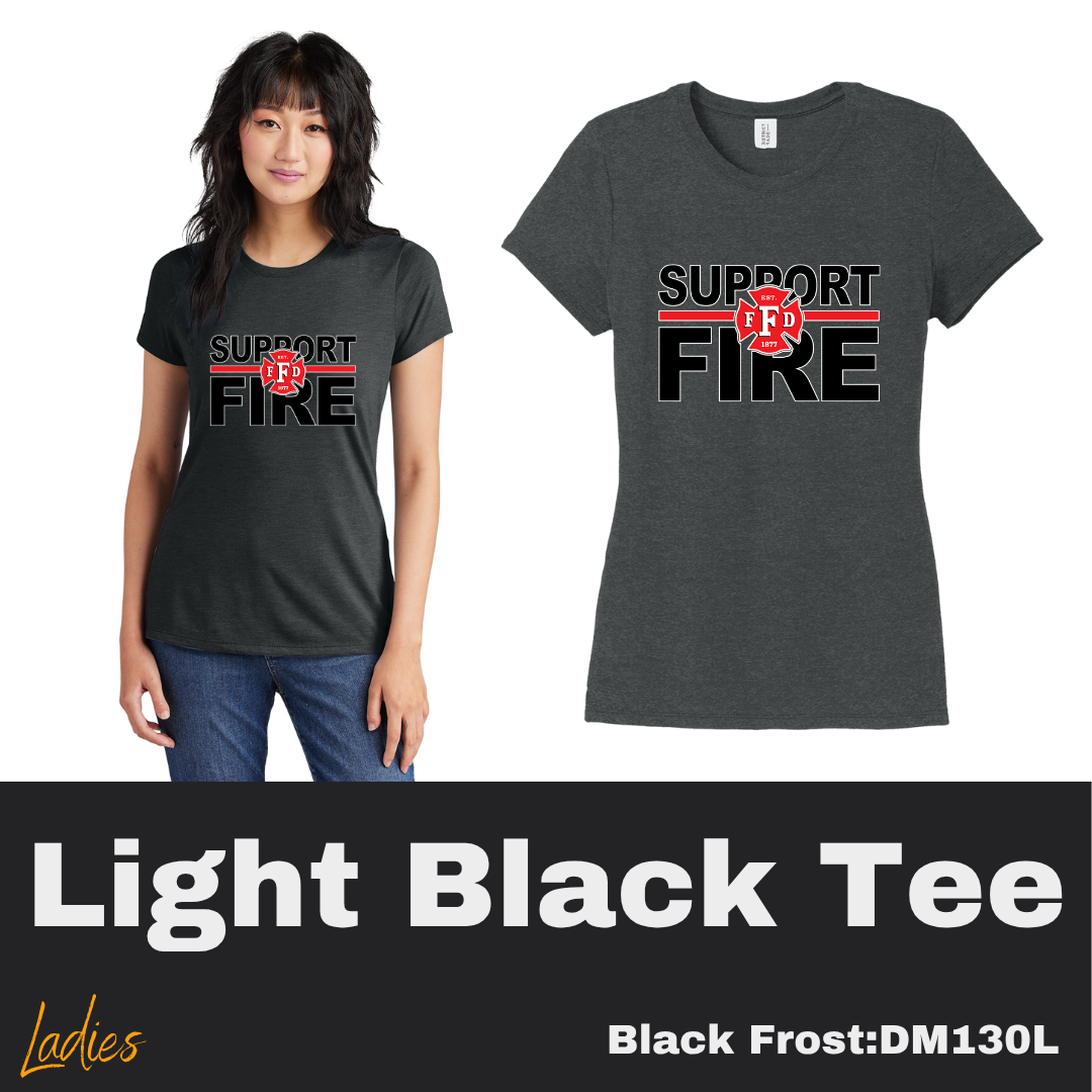 81 Support Fire Ladies Light Black Tee