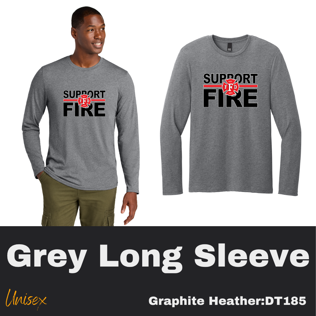 95 Support Fire Unisex Grey Long Sleeve