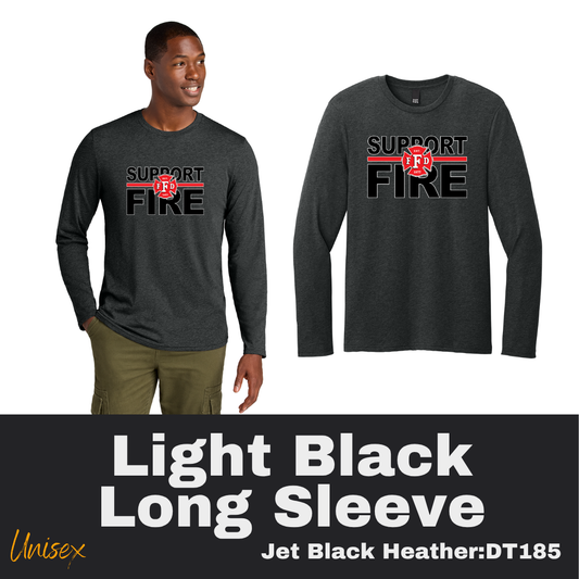 96 Support Fire Unisex Light Black Long Sleeve