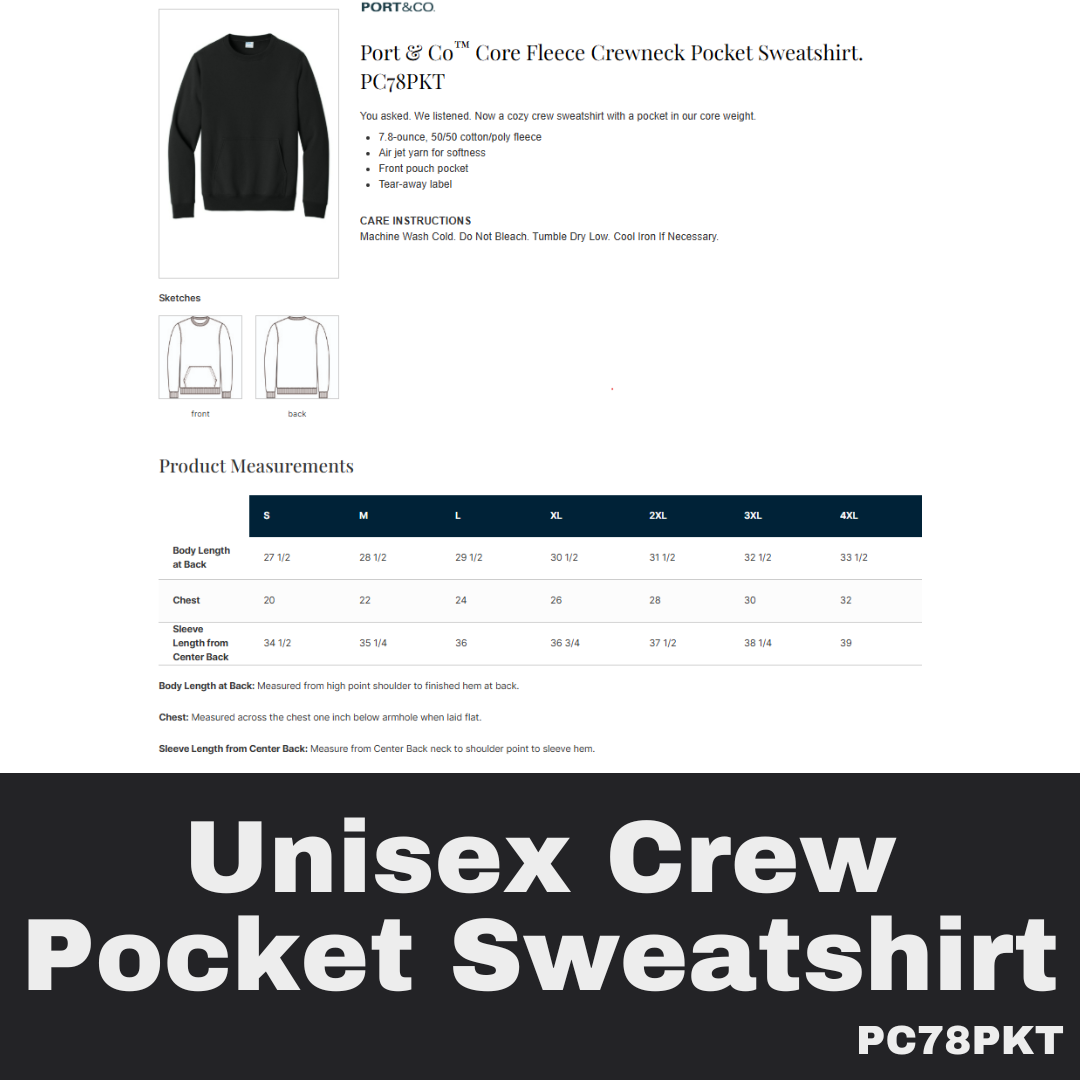 98 Fresno Americana Black Unisex Crew Pocket Sweatshirt