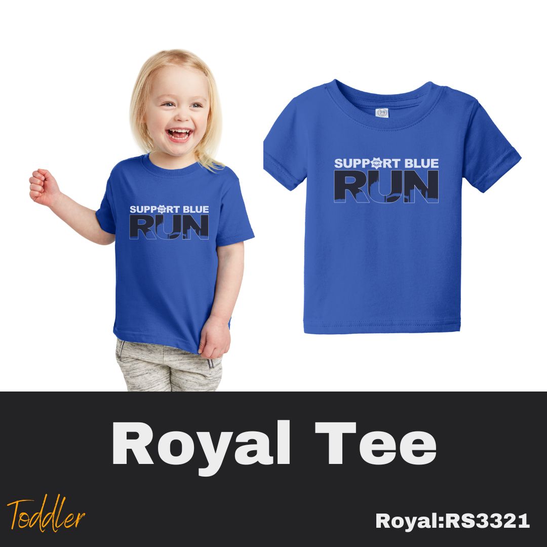 R34 Support Blue RUN Toddler Royal Tee