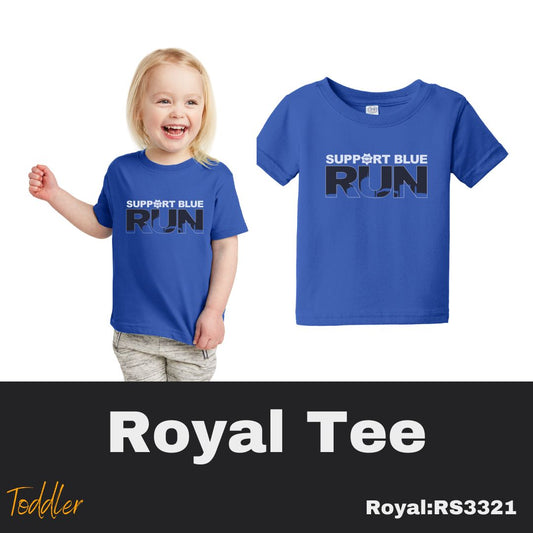 R34 Support Blue RUN Toddler Royal Tee