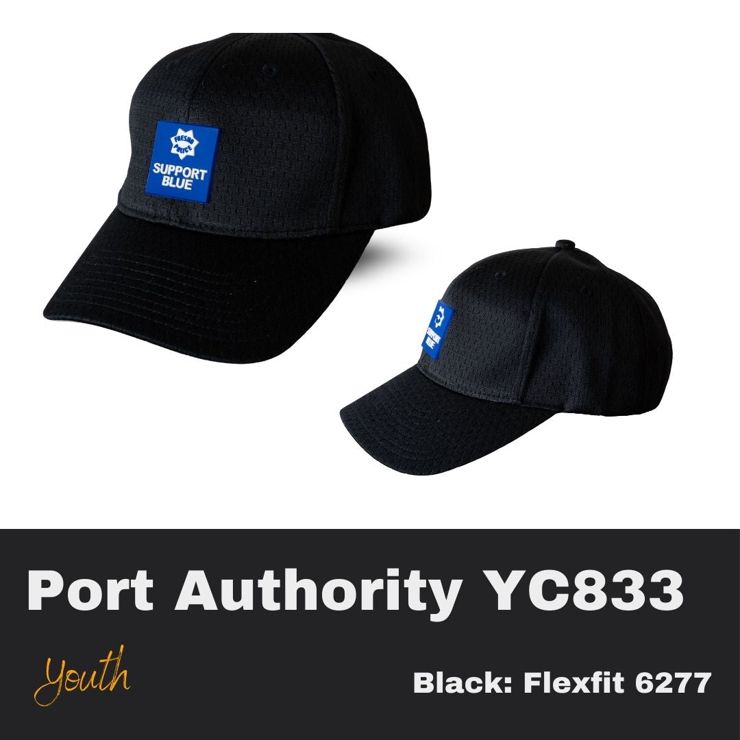 Support Blue Flag Port Authority Black Youth Hat